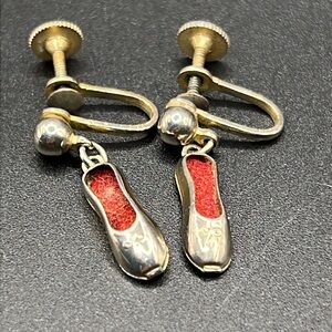 Vintage Alice ballet slippers earrings